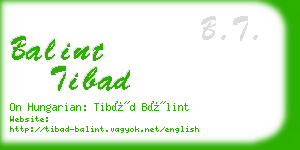 balint tibad business card